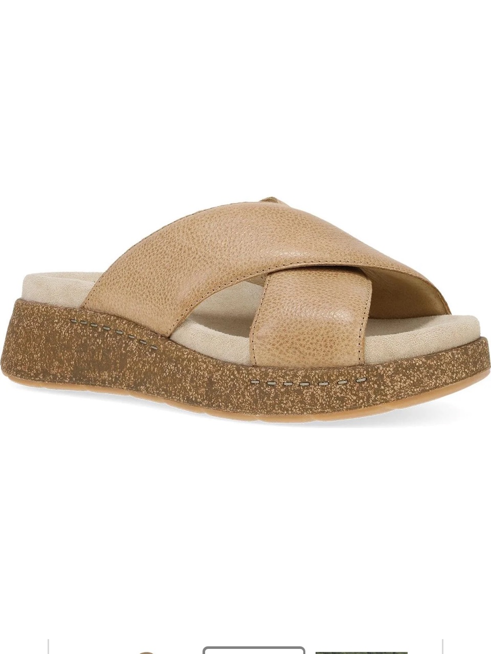 Nwob Dansko Leather Crossover Slide Bridget Sandals Honey Eu 42/Us 11.5-12